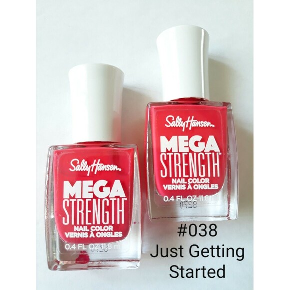 SALLY HANSEN Mega Strength Nail Color "JUST GETTING STARTED" #038 (Lot of 2) NEW - Picture 3 of 4